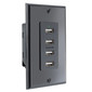 RV 2V Wall Mount USB-A Charging 4 Ports 12-16V DC Input Included with Wall Plate