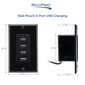 RV 2V Wall Mount USB-A Charging 4 Ports 12-16V DC Input Included with Wall Plate