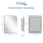 RV Medicine Cabinet with Frameless Mirror Beveled Edge 16" x 22"