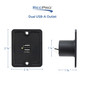 RV 12V Dual USB-A Charger Outlet with LED Power Indicator 