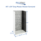 RV Shower Surround 40" x 24" - Ash-Gray Wood with Patterned Waterfall Accent
