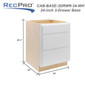 RV Cabinets White Shaker | 3 Drawer Base 24" W | RTA Cabinets