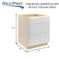 RV Cabinets White Shaker | 3 Drawer Base 30" W | RTA Cabinets
