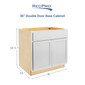 RV Cabinets White Shaker | Double Door Base 36" W | RTA Cabinets