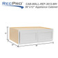 RV Cabinets White Shaker | Refrigerator Wall Cabinet 36" W x 12" H | RTA Cabinets