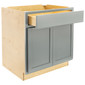 RV Cabinets Gray Shaker | Double Door Base 30" W | RTA Cabinets