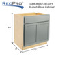 RV Cabinets Gray Shaker | Double Door Base 30" W | RTA Cabinets