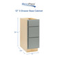 RV Cabinets Gray Shaker | 3 Drawer Base 12" W | RTA Cabinets