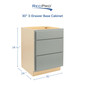 RV Cabinets Gray Shaker | 3 Drawer Base 30" W | RTA Cabinets