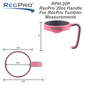 Pink 20 oz tumbler handle measurements.