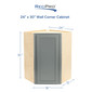 RV Cabinets Gray Shaker | Wall Corner Cabinet 24" W x 30" H | RTA Cabinets