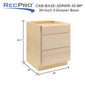 RV Cabinets Maple Wood Shaker | 3 Drawer Base 30" W | RTA Cabinets