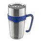 Blue 20 oz tumbler handle on a RecPro tumbler.