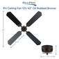 RV Ceiling Fan 12V 42" Oil Rubbed Bronze