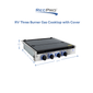 RV Three Burner Gas Cooktop with Cover Direct Replacement for Greystone