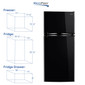 RV Refrigerator 10 Cubic Feet 12V Black