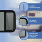 RV Window Teardrop 22" W x 22" H with Trim