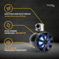 Water Resistant 6.5" Coaxial Marine Tower Speakers 4Ω w/ RGB LED Black Grille