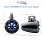 Water Resistant 6.5" Coaxial Marine Tower Speakers 4Ω w/ RGB LED Black Grille