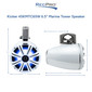 Water Resistant 6.5" Coaxial Marine Tower Speakers 4Ω w/ RGB LED White Grille
