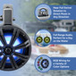 Water Resistant 8" Coaxial Tower Marine Speakers 4Ω w/ RGB LED Black Grille
