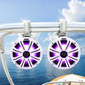 Water Resistant 8" Coaxial Marine Tower Speakers 4Ω w/ RGB LED White Grille