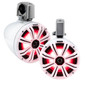 Water Resistant 8" Coaxial Marine Tower Speakers 4Ω w/ RGB LED White Grille