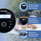 Water Resistant Marine Digital Media Receiver Gauge Style Bluetooth Stereo with LCD Display, USB Input & AM/FM Radio
