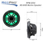 Rockford Fosgate M2-8HB 8" Marine Horn Speakers with RGB LEDs High-Output 2-Way Audio for Boats - Black Grilles 