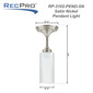 RV 12V  Pendant Ceiling Light with Satin Nickel Finish