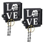 Steel 4" RV Bumper Plug End Cap Cover Love Design 2 Pack with Locking Pin