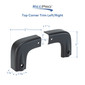 RV Trim Corner Cover Top Rear | Face Mounted