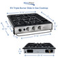 RV Suburban Gas Cooktop Three Burner Slide In