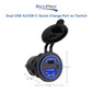 RV Dual USB-A and USB-C Quick Charge Port 