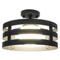 RV 12V Ceiling Flush Mount Light with Black Hoop Matte Black Finish