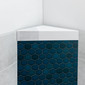RV Corner Shower Surround 32" - Teal Waterfall Accent