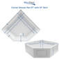 RV Shower Pan 27" x 27" x 10" Corner Drain in White