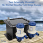 Marine 2 Pump Sea Chest Livewell Pump Box, 1500 GPH, External Mount
