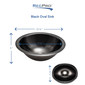 10" x 13" RV Oval Sink Black Stainless Steel