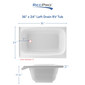 RV Bathtub 36" x 24" Left Drain