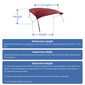 4 Bow Bimini Top Boat Cover 35 Series - 35" Height, 96" Length, 85"- 90" Width