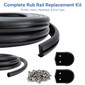 Boat Rub Rail Replacement Kit Flexible Vinyl 50' - 70' Black 1 7/8" x 1 1/8"