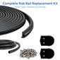 Boat Rub Rail Replacement Kit Flexible Vinyl 50' - 70' Black 1 7/8" x 1 3/8"