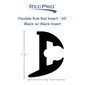 Boat Rub Rail Replacement Kit Flexible Vinyl 50' - 70' Black 1 7/8" x 1 3/8"