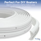 Boat Rub Rail Replacement Kit Semi-Rigid Vinyl 70' White 1 5/8’’ x 3/4’’