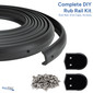 Boat Rub Rail Replacement Kit Semi-Rigid Vinyl 30' Black 1 7/8’’ x 3/4’’