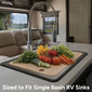 RV Kitchen Sink Cover Wooden 15 ¾" x 22 ¼" 