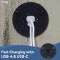 Round RV 12V USB-A and USB-C Charger Outlet with LED Power Indicator