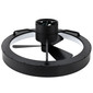 RV Ceiling Fandelier with 12V LED Lighting Matte Black