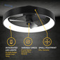 RV Ceiling Fandelier with 12V LED Lighting Matte Black